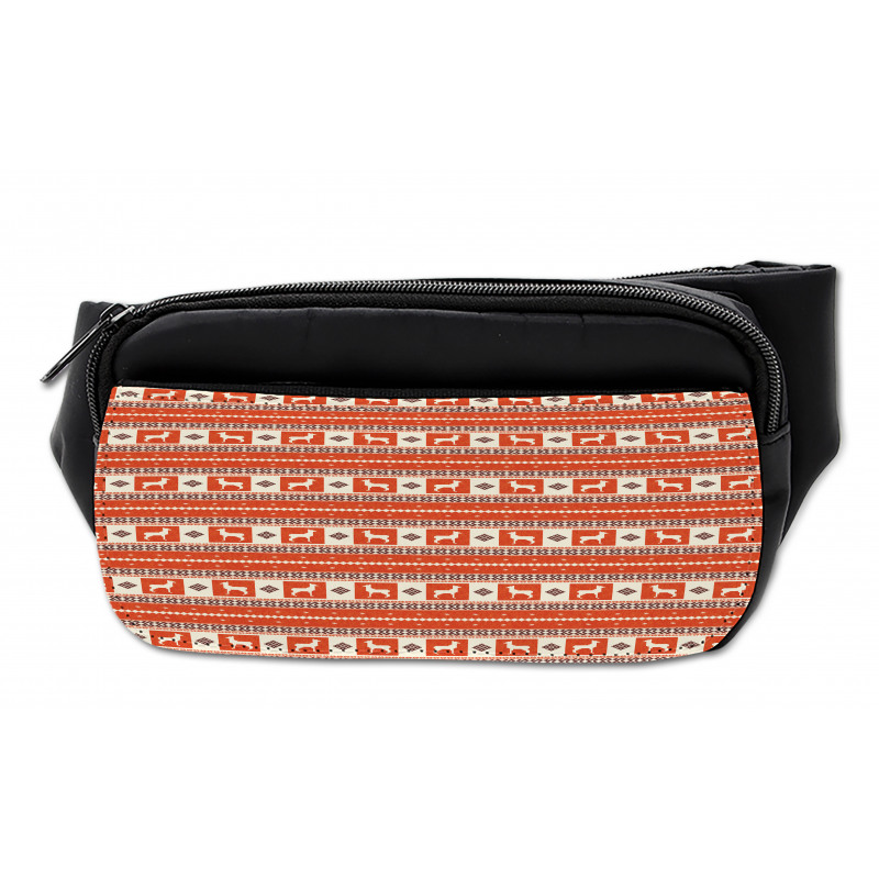 Llama and Folk Motif Pattern Bumbag