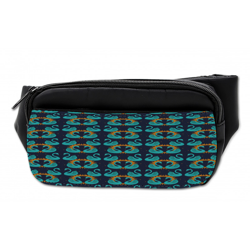 Aquatic Birds and Sun Pattern Bumbag