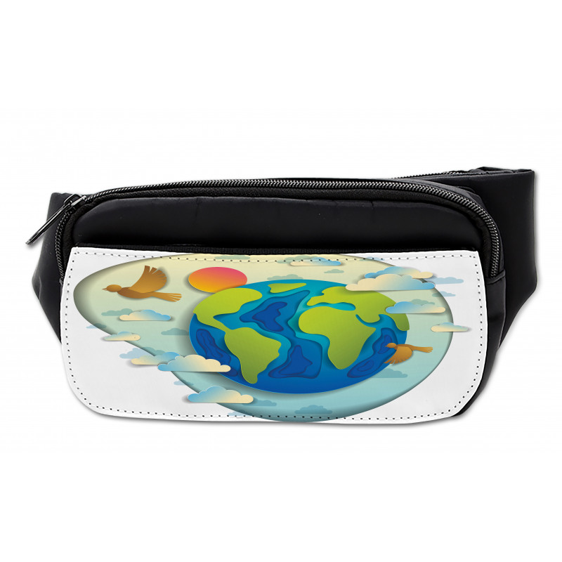 Graphical Globe Clouds Bumbag