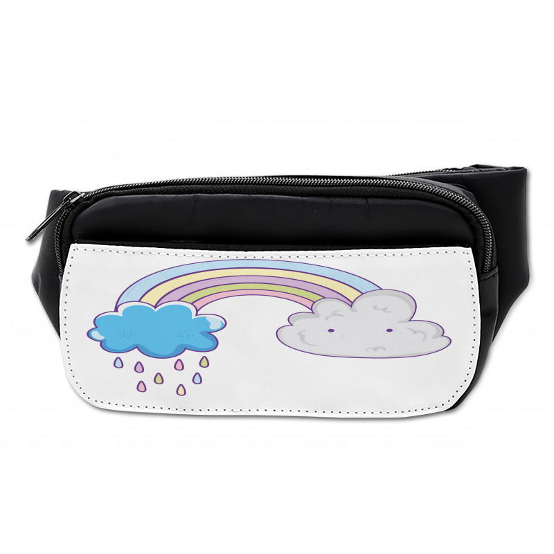 Raining Clouds Cartoon Art Bumbag