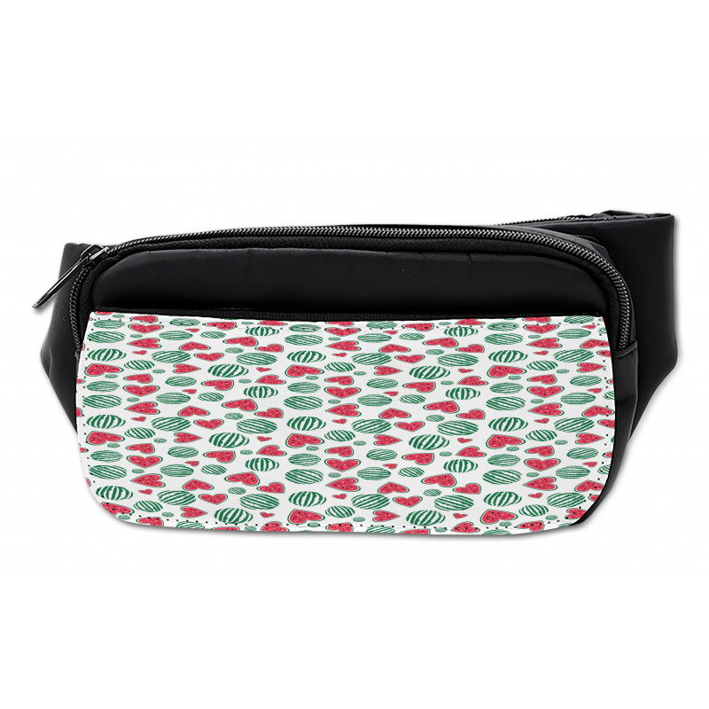 Watermelon Fruit Heart Slices Bumbag