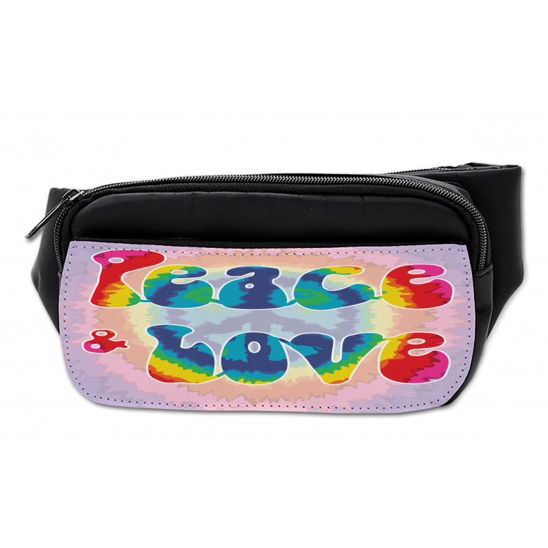 Peace Love Tie Dye Effect Bumbag