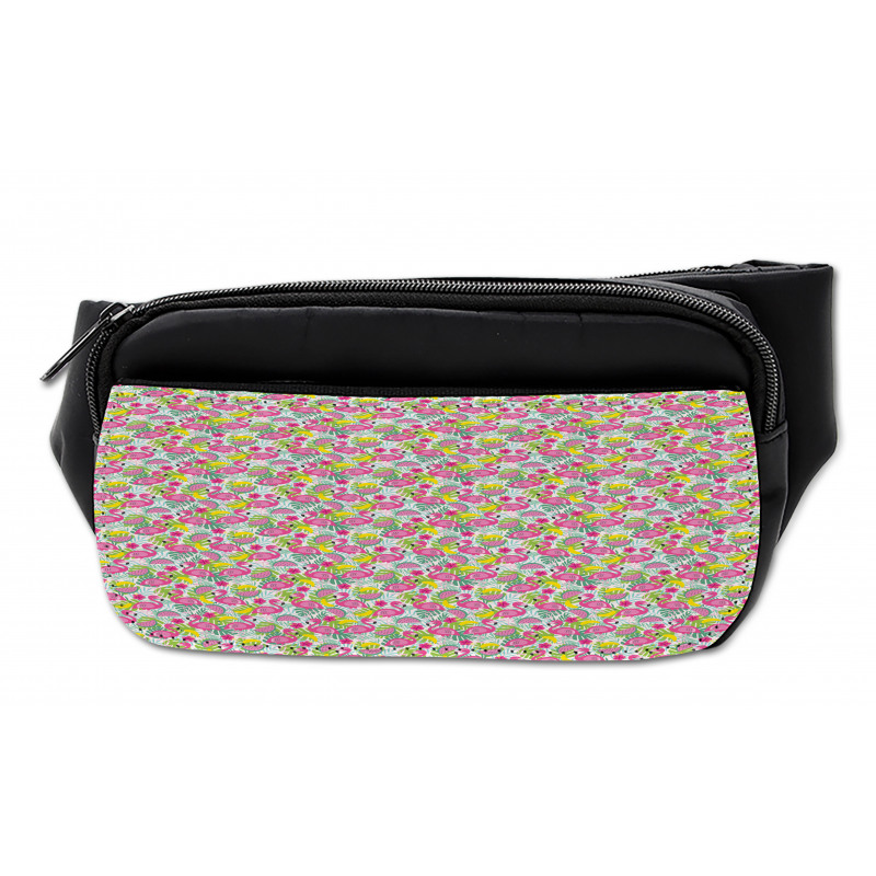 Exotic Flamingo Cartoon Bumbag