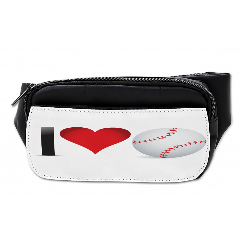 I Love Baseball Heart Bumbag