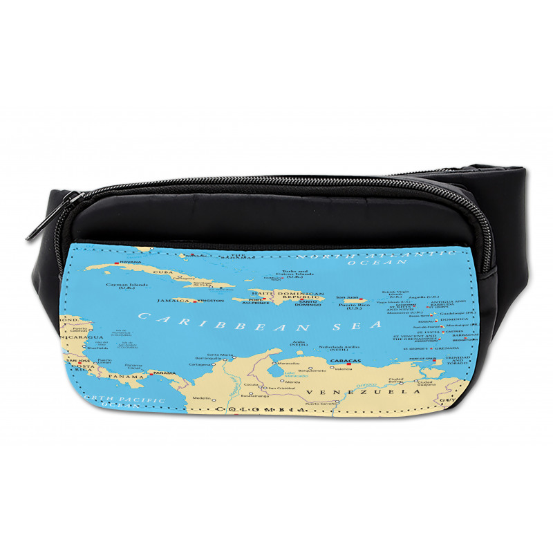 Caribbean Capitals Map Bumbag