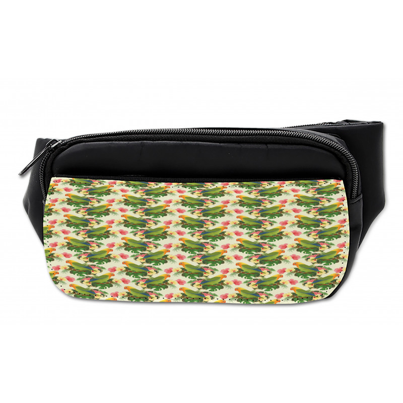 Tropical Floral Parrot Bumbag