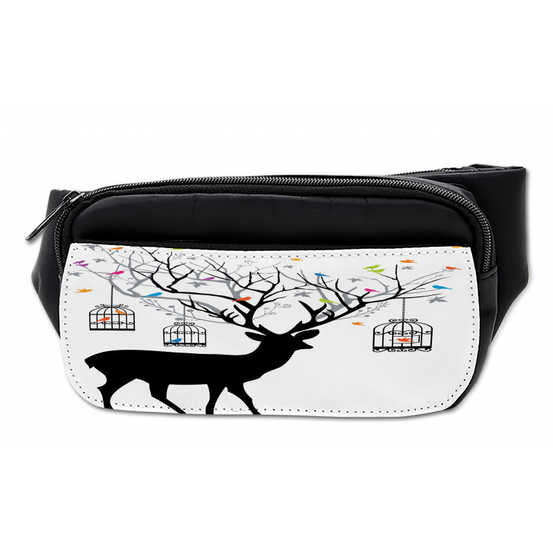 Deer Colorful Birds Bumbag