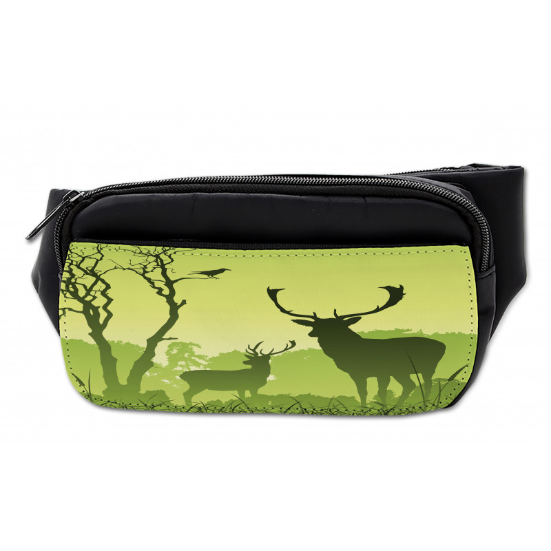 Deer Trees and Crow Bird Bumbag