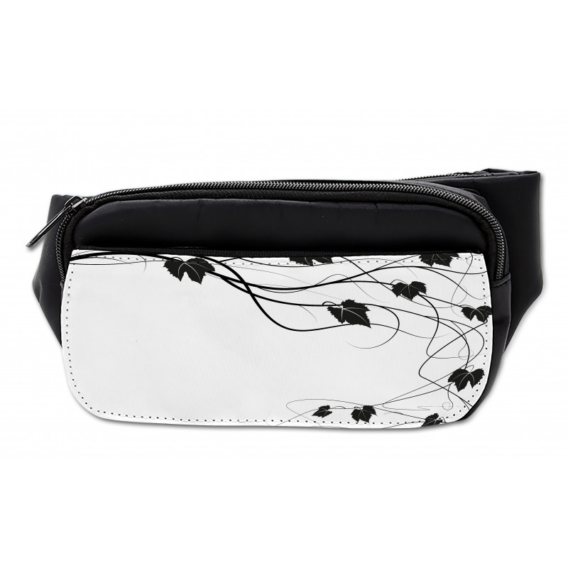 Monotone Abstract Leaves Art Bumbag