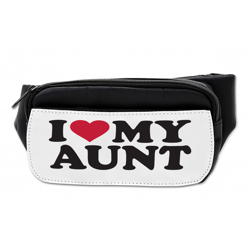 I Love My Aunt Bold Text Font Bumbag