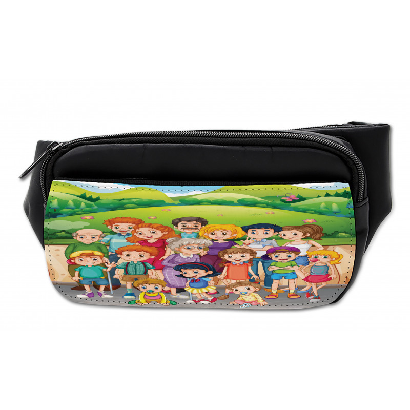 Cartoon Style Family Photo Bumbag