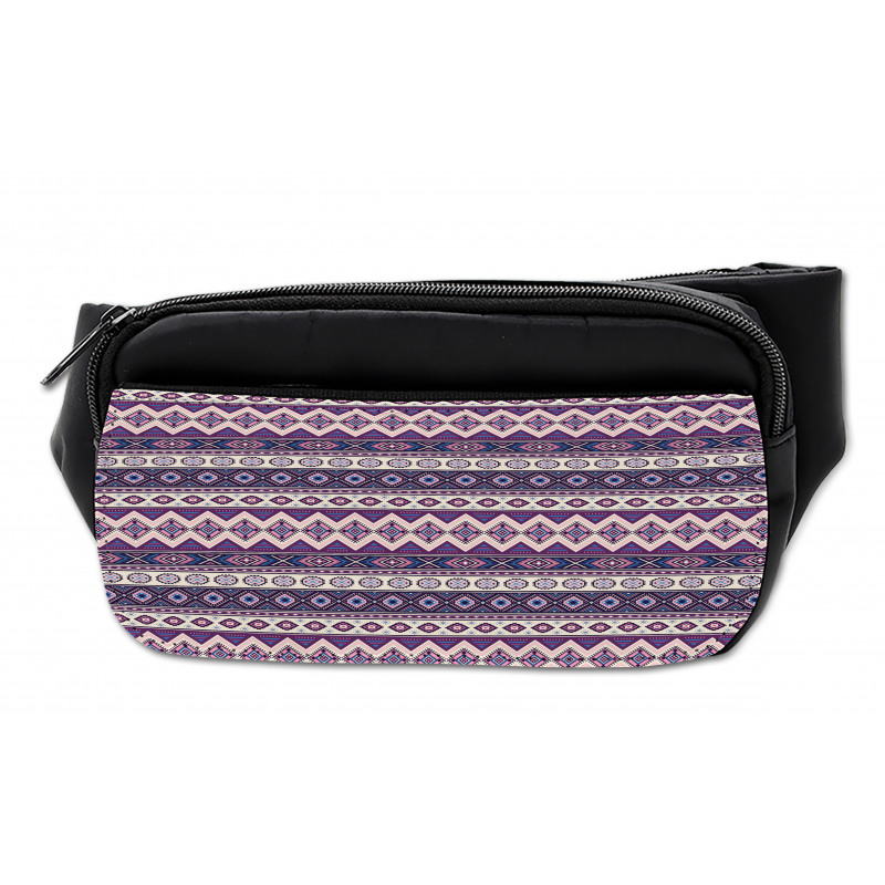 Purple Art Tribal Triangles Bumbag