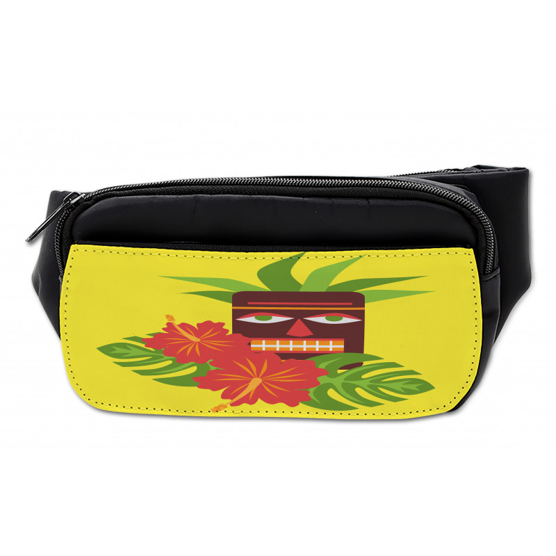 Tiki Mask and Exotic Hibiscus Bumbag