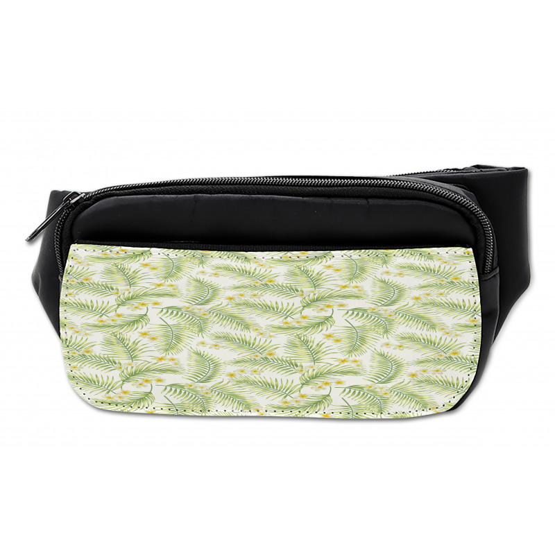 Botanical Plumeria Palm Leaves Bumbag