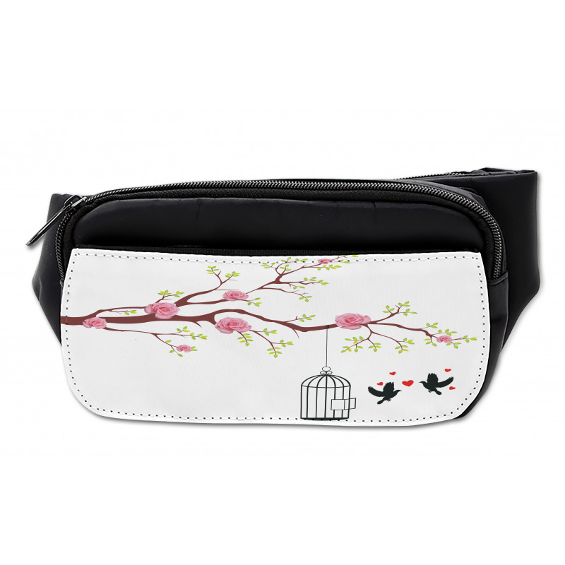 Roses Blossoms Birds Bumbag