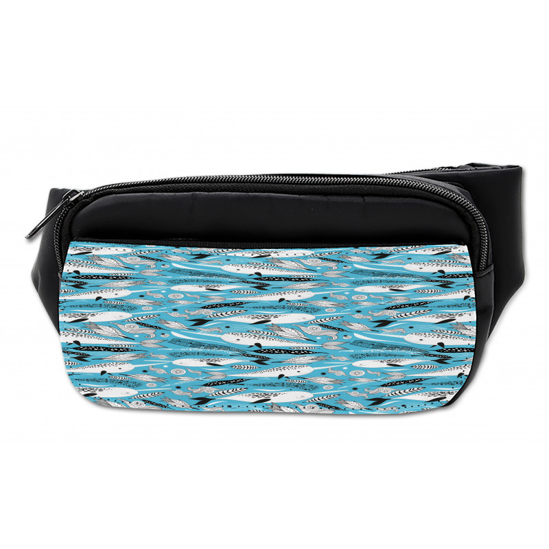 Unicorn Whales Algae Motifs Bumbag