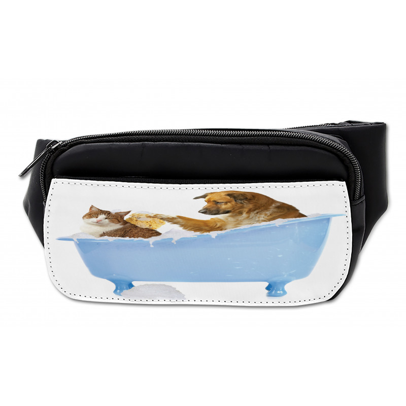 Dog and Cat in Bathtub Bumbag
