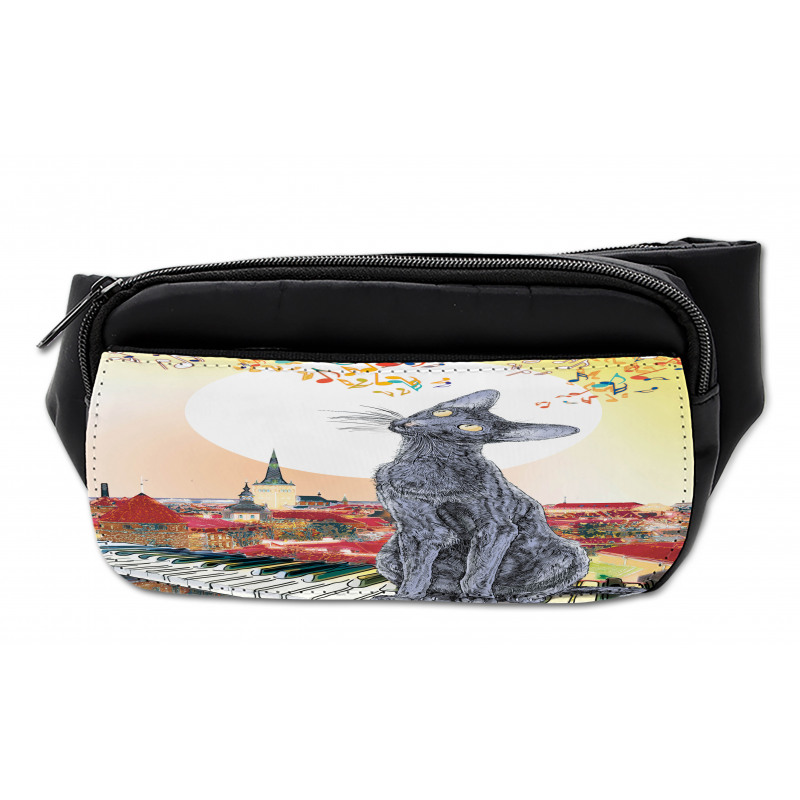 City Skyline Kitty Piano Bumbag