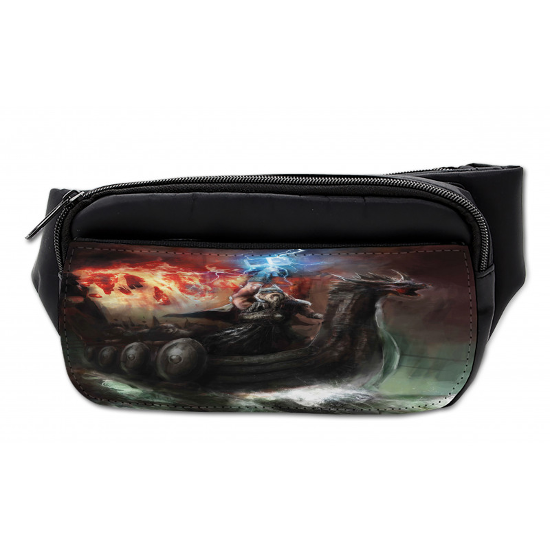 Vikings Boat Stormy Sea Bumbag