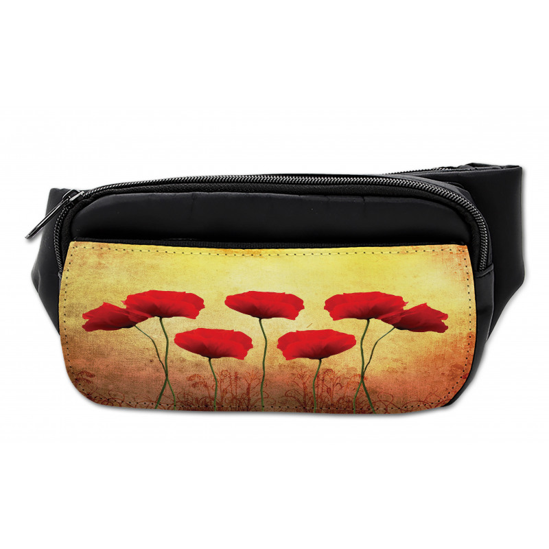 Retro Poppy Flowers Bumbag