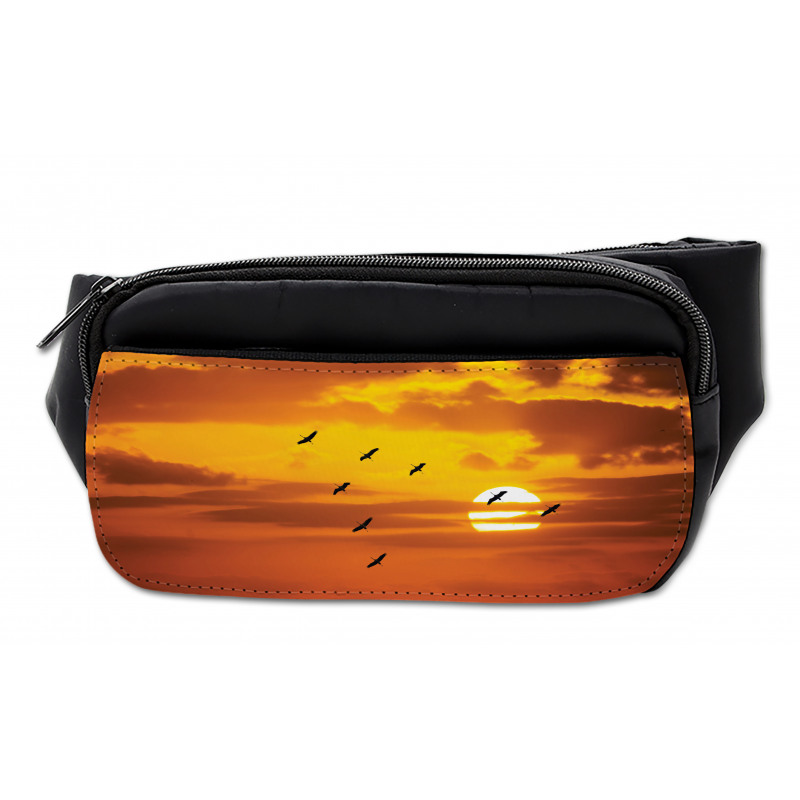 Birds Flying at Sunset Bumbag