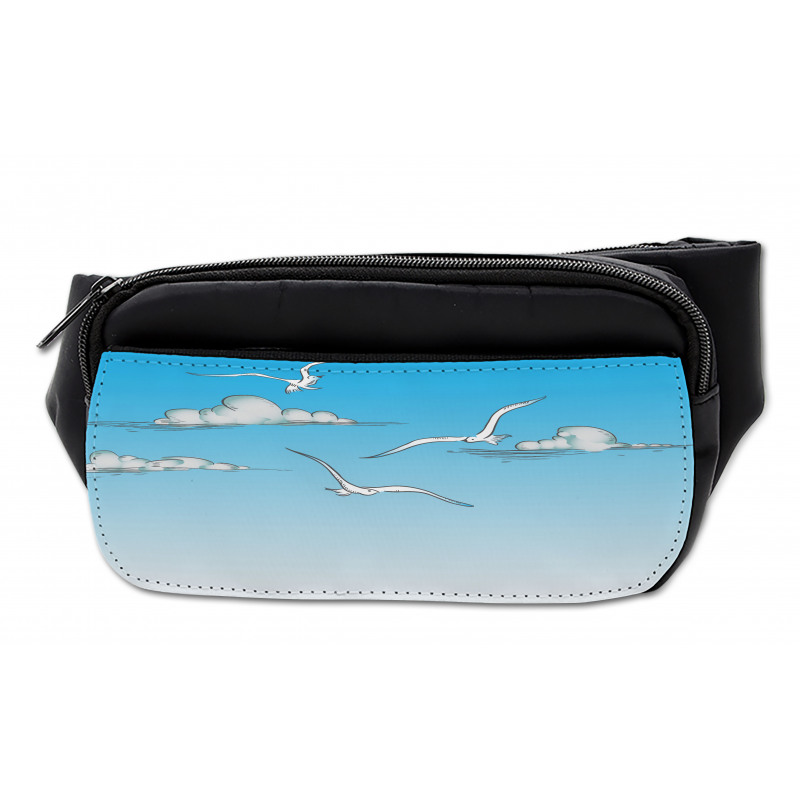 Seagulls Flying Ombre Sky Bumbag