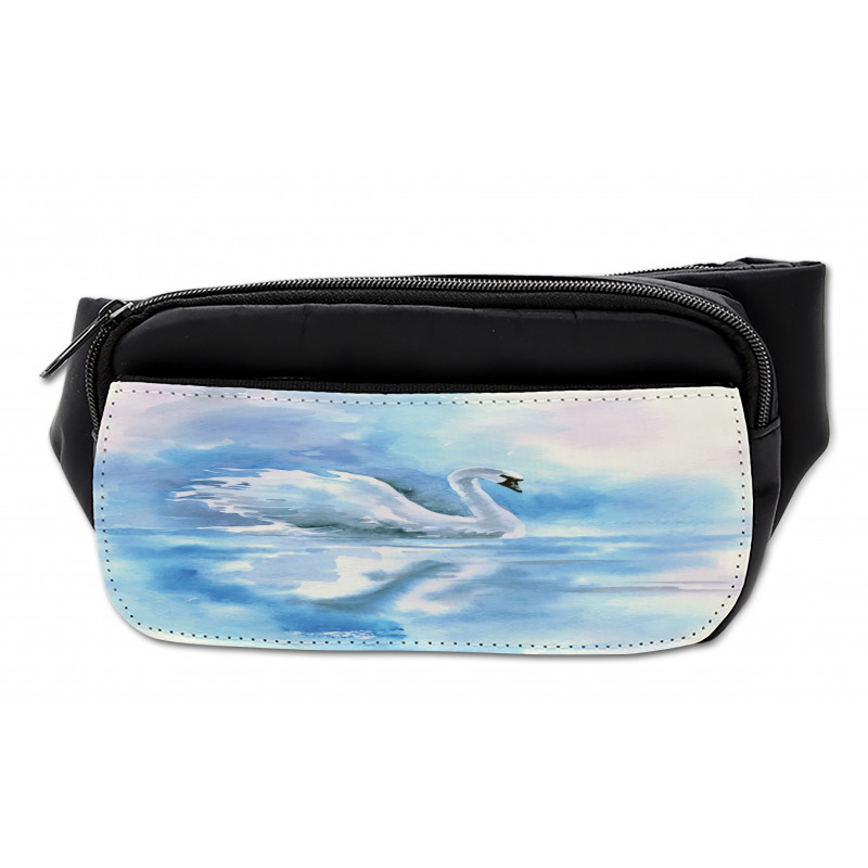 Swan in Hazy River Art Bumbag