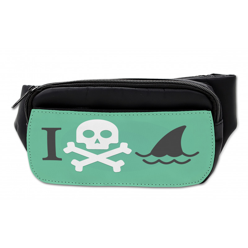 Skull Shark Marine Words Bumbag