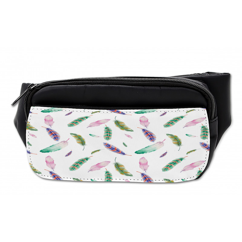 Pastel Colored Feathers Bumbag