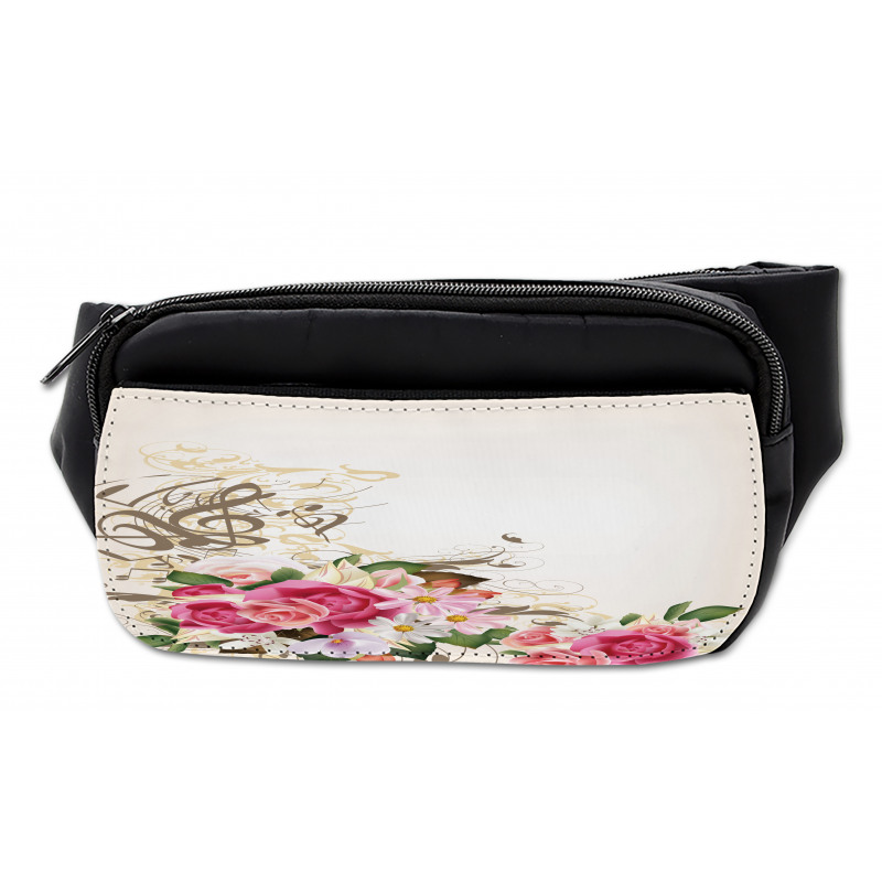 Flowers and Music Notes Bumbag