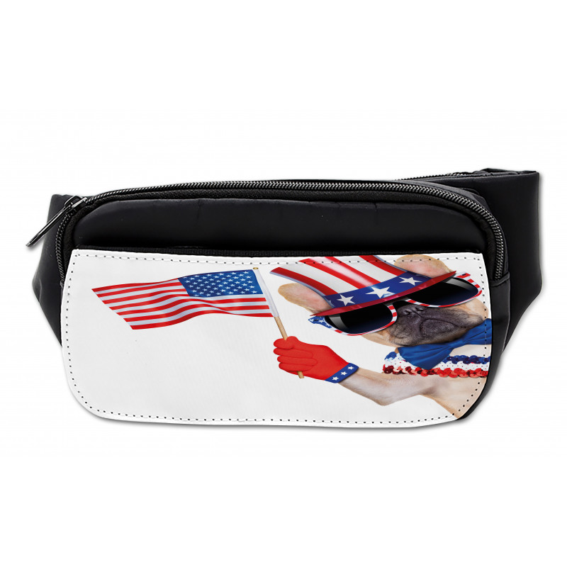 Patriotic Pug Dog Bumbag