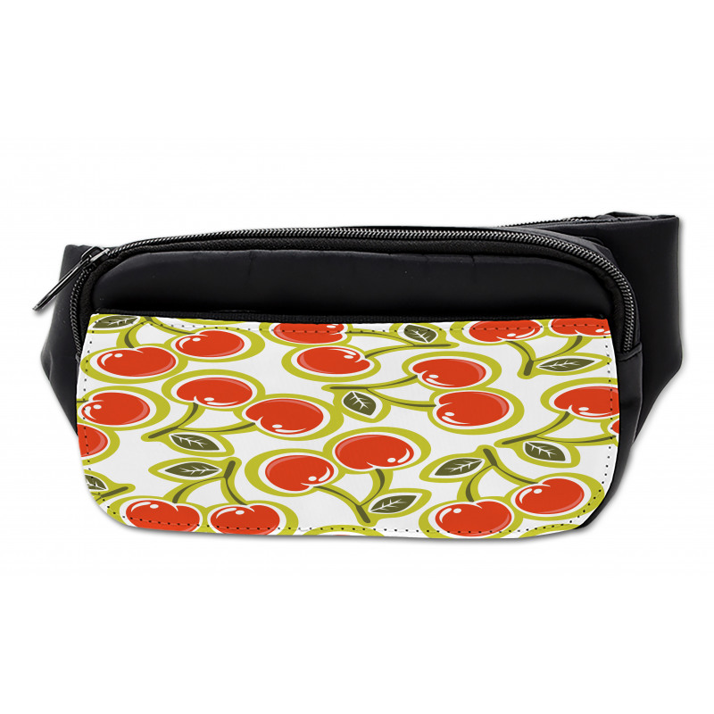 Cherry and Leaves Pattern Bumbag