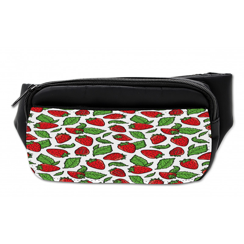 Juicy Strawberries Leaves Bumbag