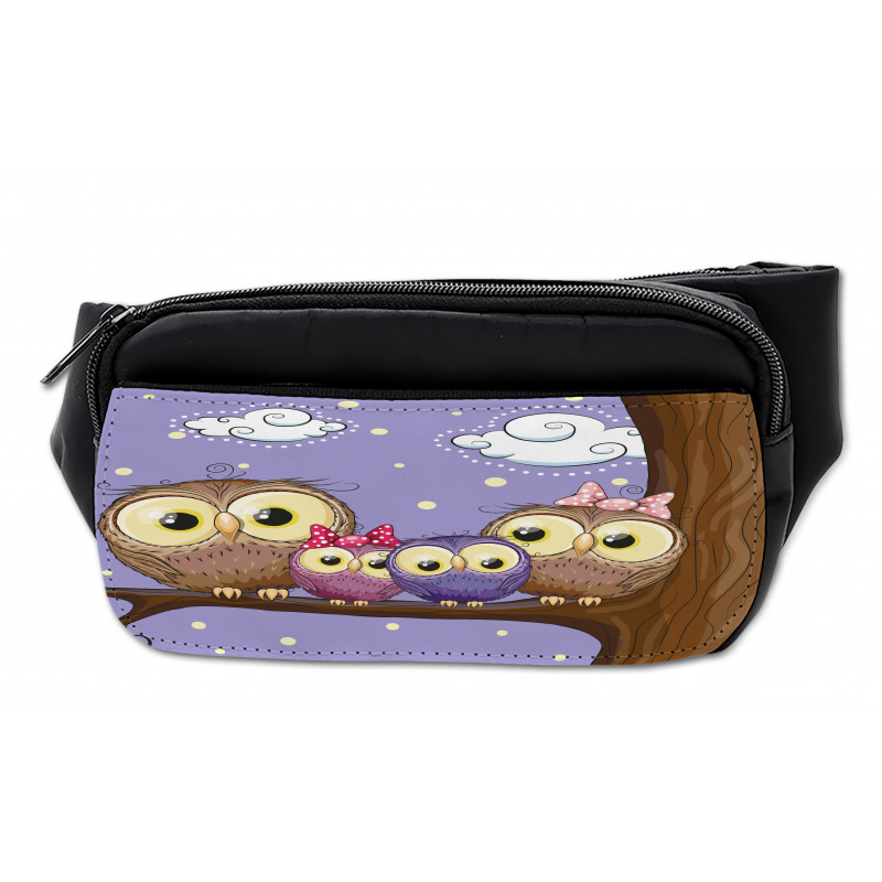 Cartoon Style Owl Family Bumbag