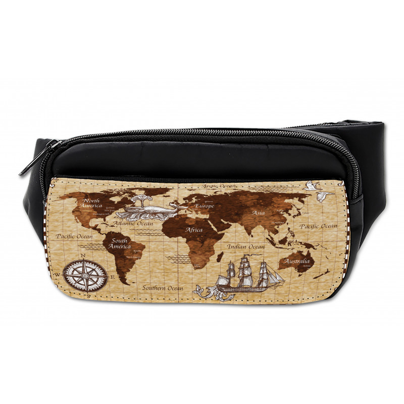 Retro Sketch World Map Bumbag