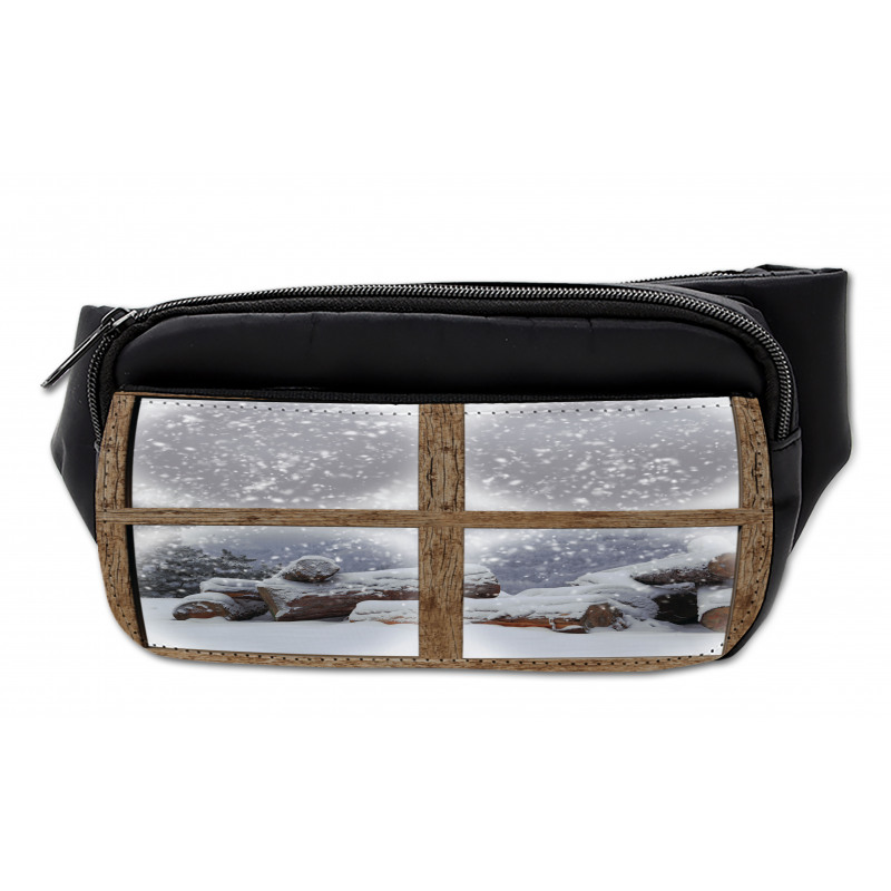 Rustic Snowy Woodsy Frame Bumbag