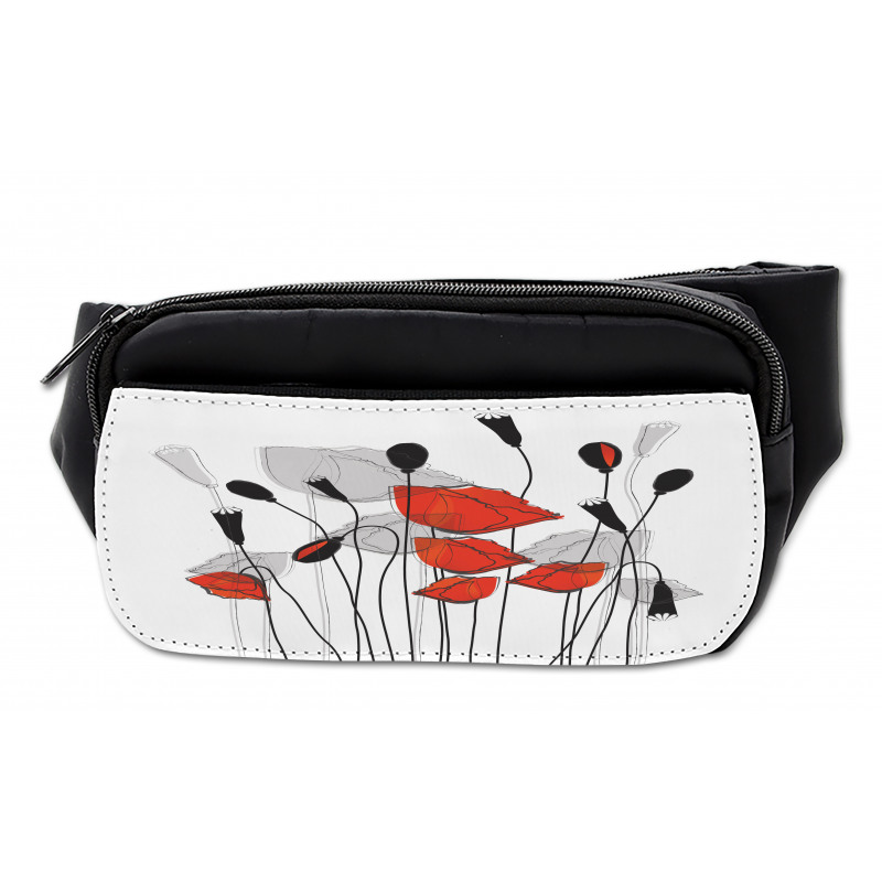 Hand Drawn Poppy Flowers Bumbag