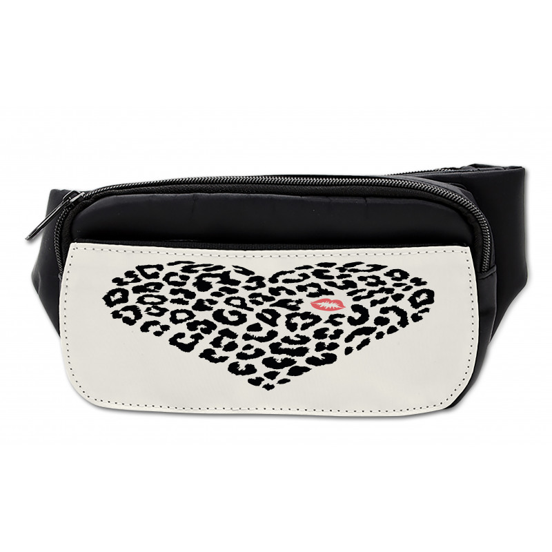 Heart Shaped Leopard Skin Bumbag