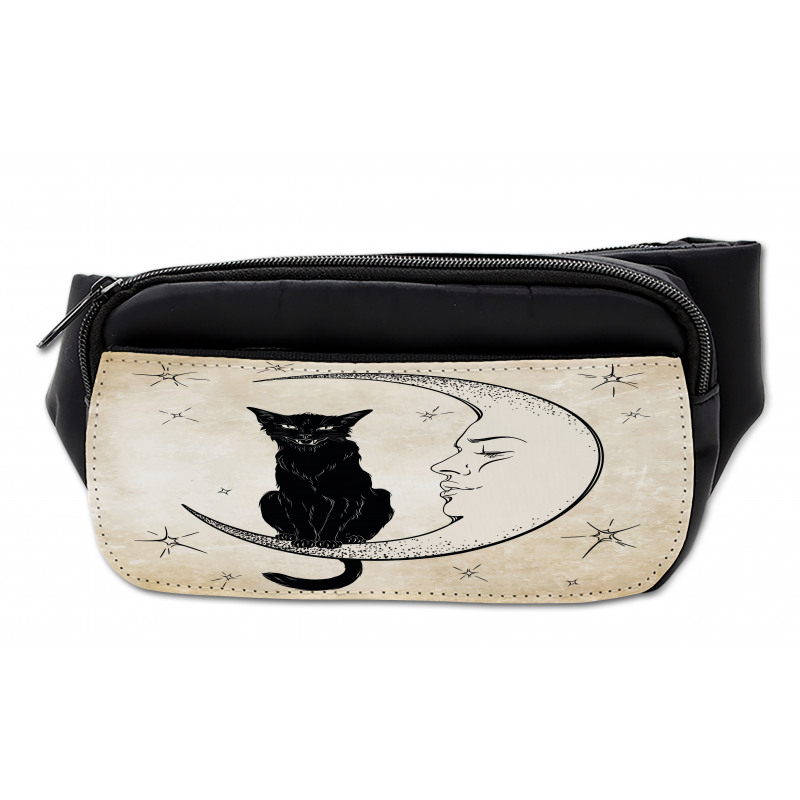 Black Cat Siting on Moon Bumbag