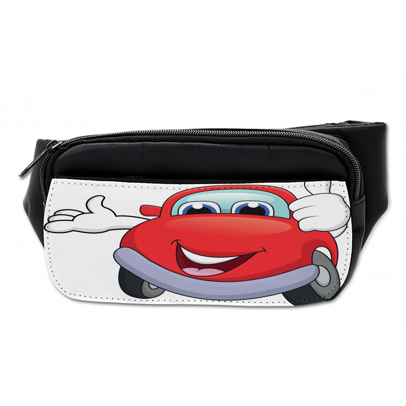 Cartoon Red Vehicle Happy Bumbag