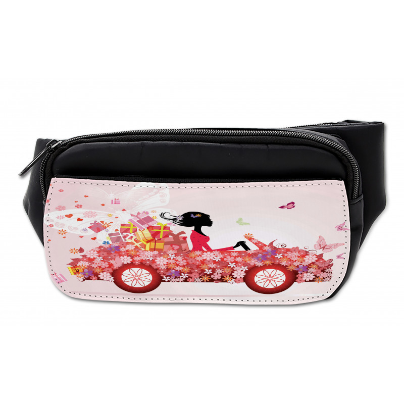 Girl on a Car Floral Box Bumbag