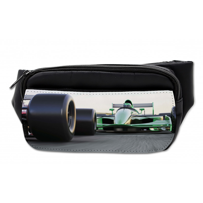 Indy Cars on Asphalt Road Bumbag