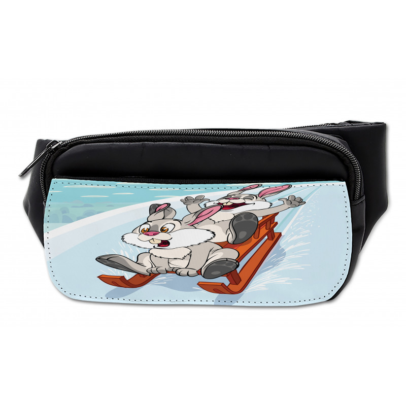 Winter Wooden Sled Cartoon Bumbag