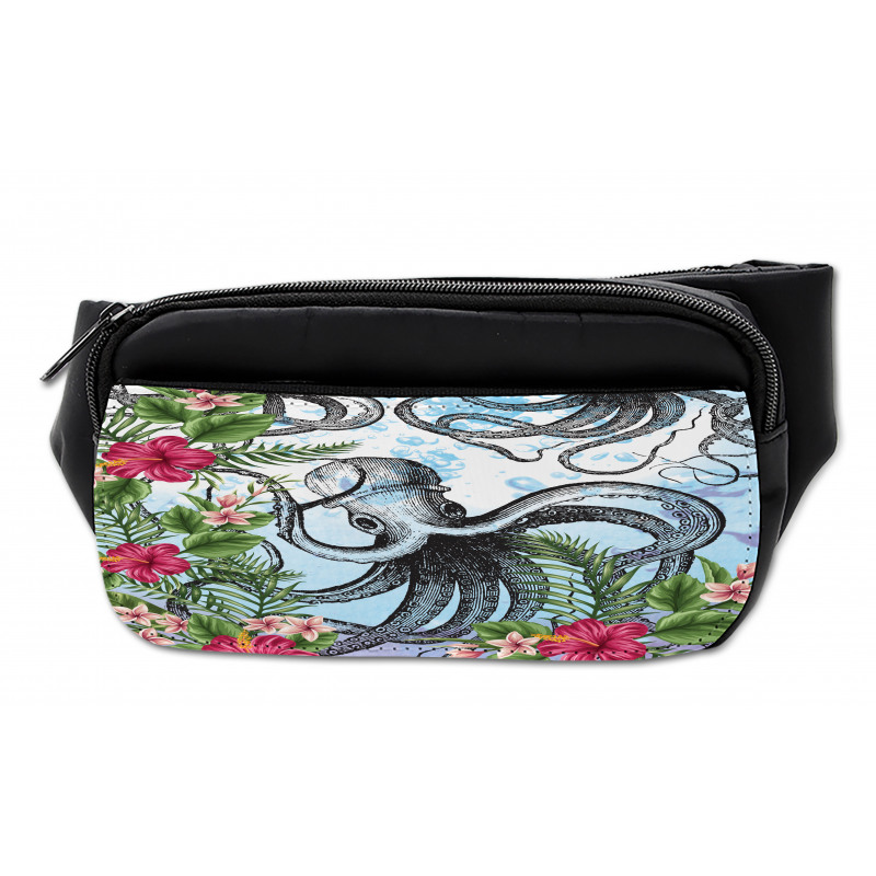 Tropic Hibiscus and Octopus Bumbag