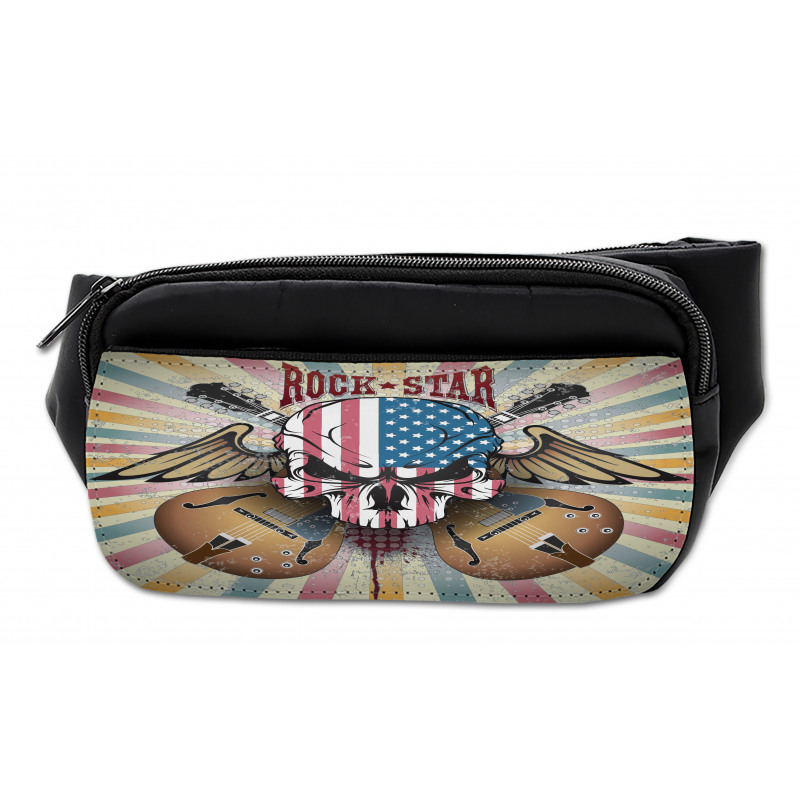 Angry Skull America Flag Bumbag