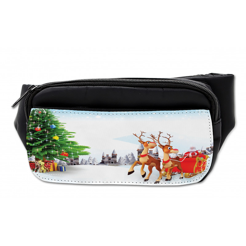 Snowy Village Sleigh Tree Bumbag