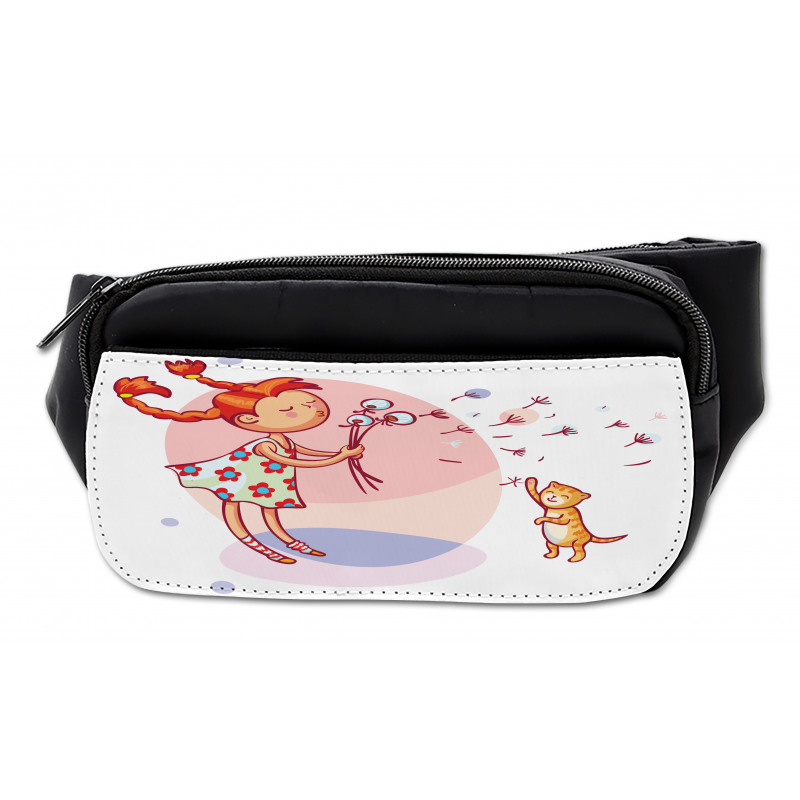 Cartoon Girl and Cat Bumbag