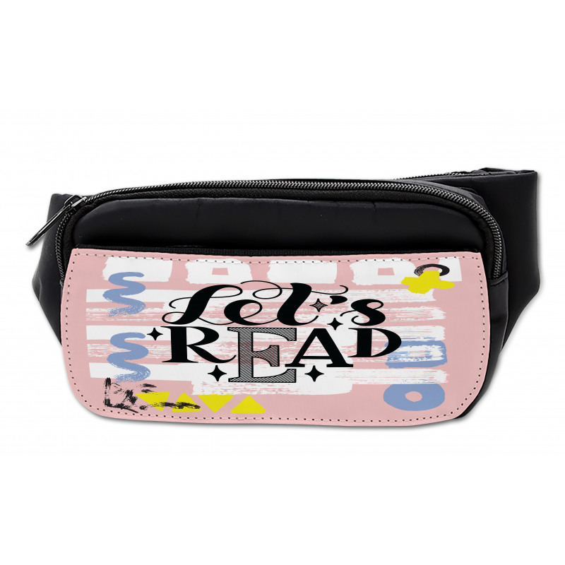 Lets Read Phrase Pastel Bumbag