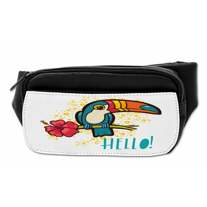 Toucan Bird with Hibiscus Bumbag