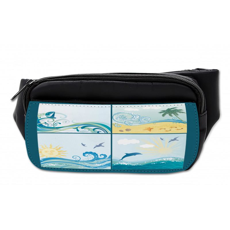 Maritime Themed Waves Bumbag